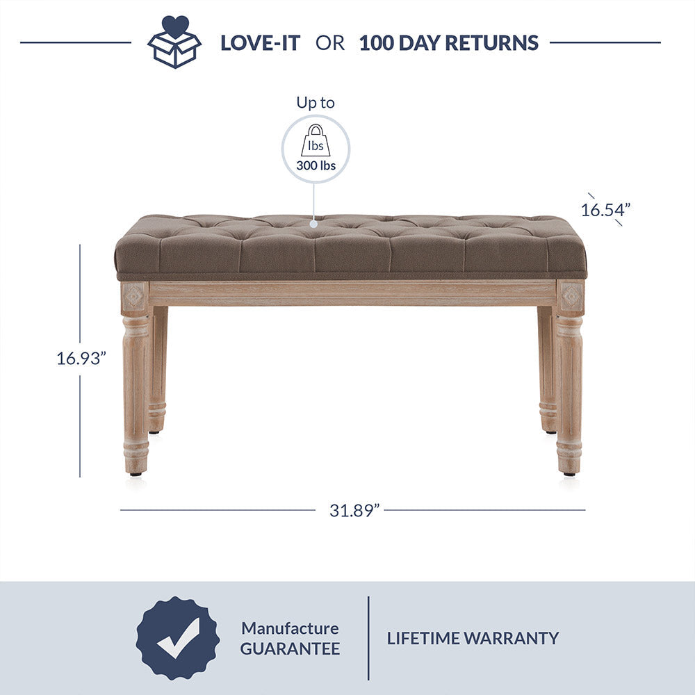 Arvin 32" Tufted Ottoman Bench