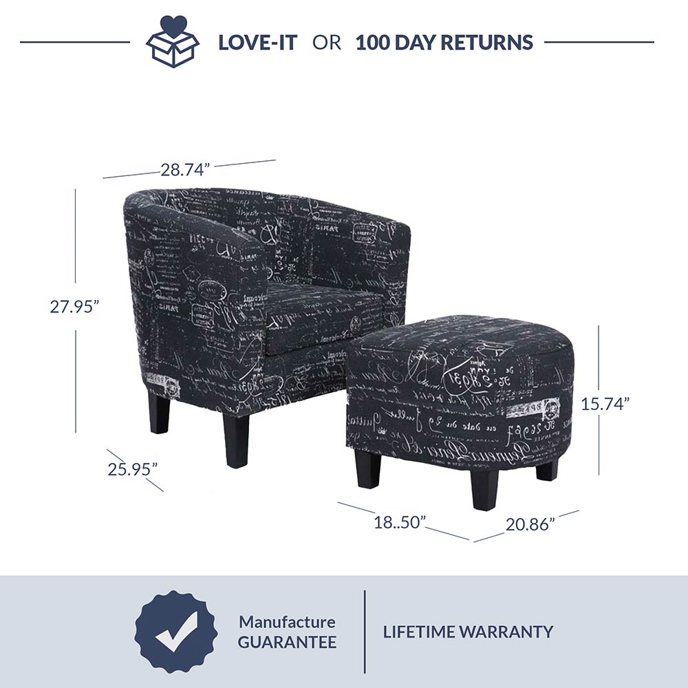 Lydia Chair with Ottoman Set