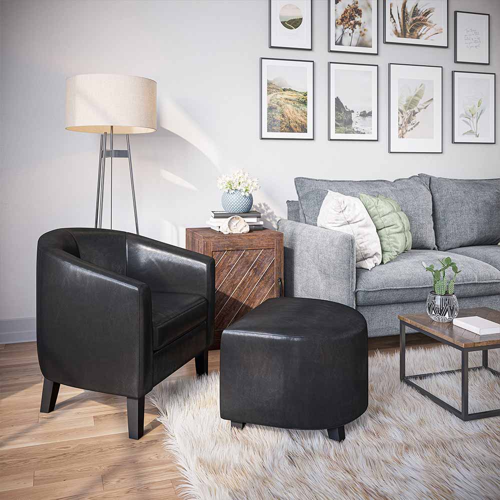 Lydia Chair with Ottoman Set