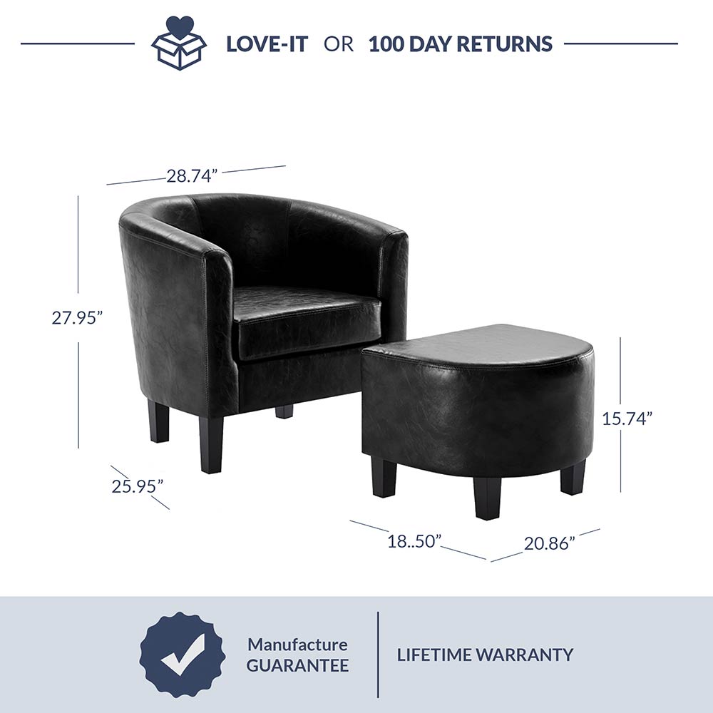 Lydia Chair with Ottoman Set