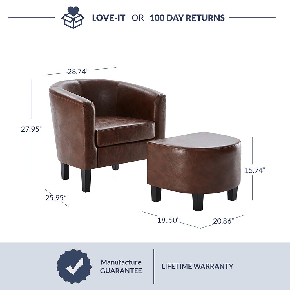 Lydia Chair with Ottoman Set