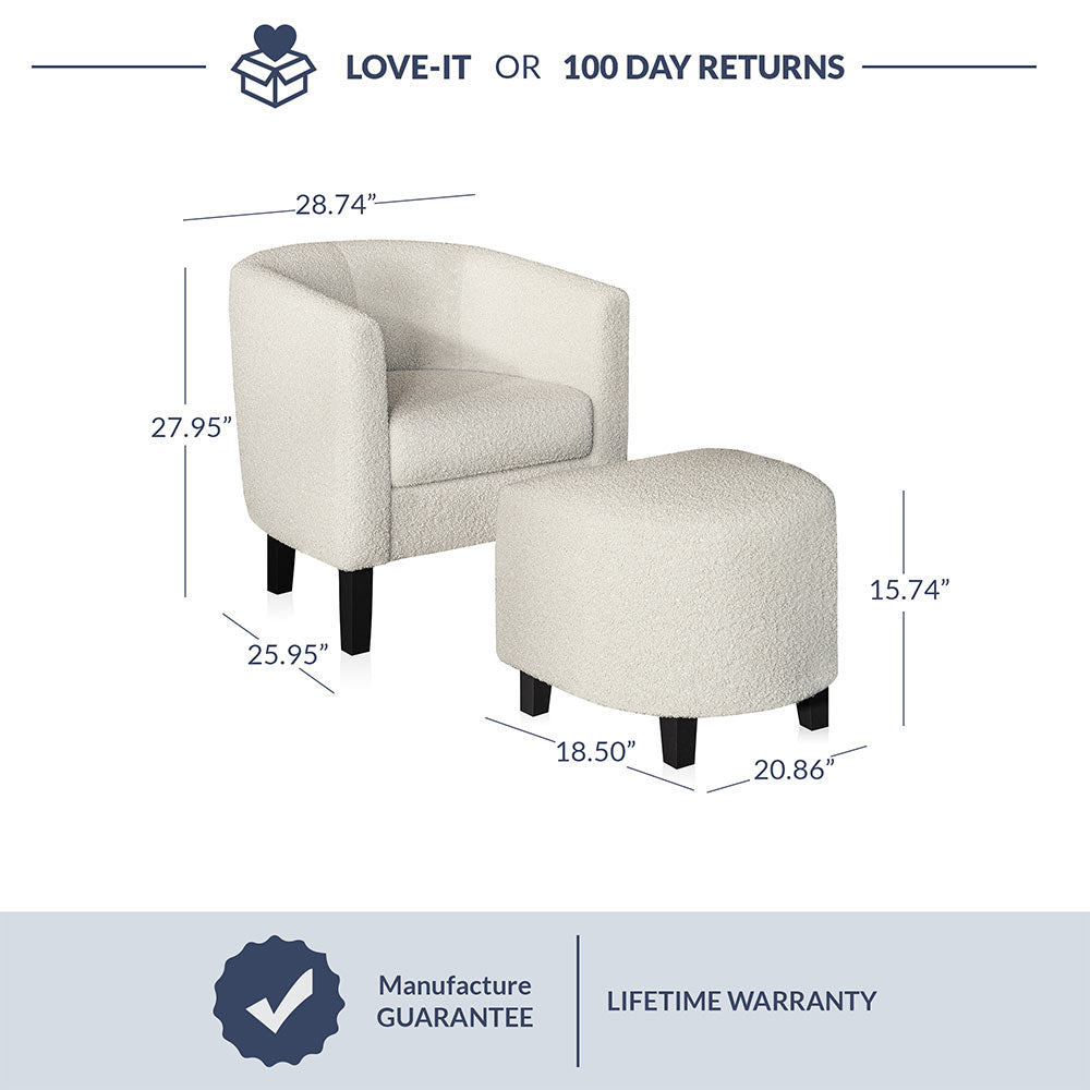Lydia Chair with Ottoman Set