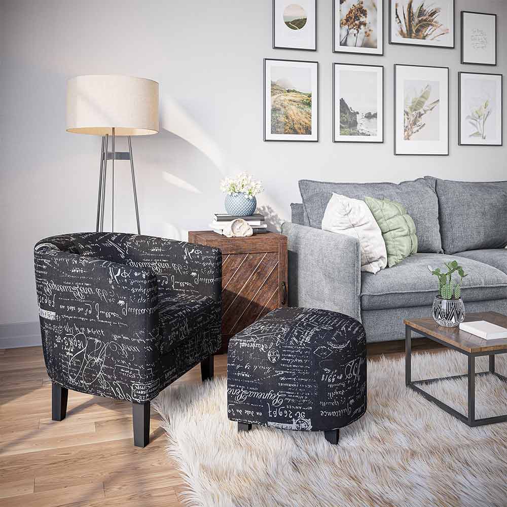 Lydia Chair with Ottoman Set
