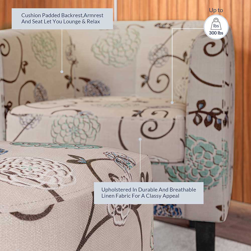 Lydia Chair with Ottoman Set
