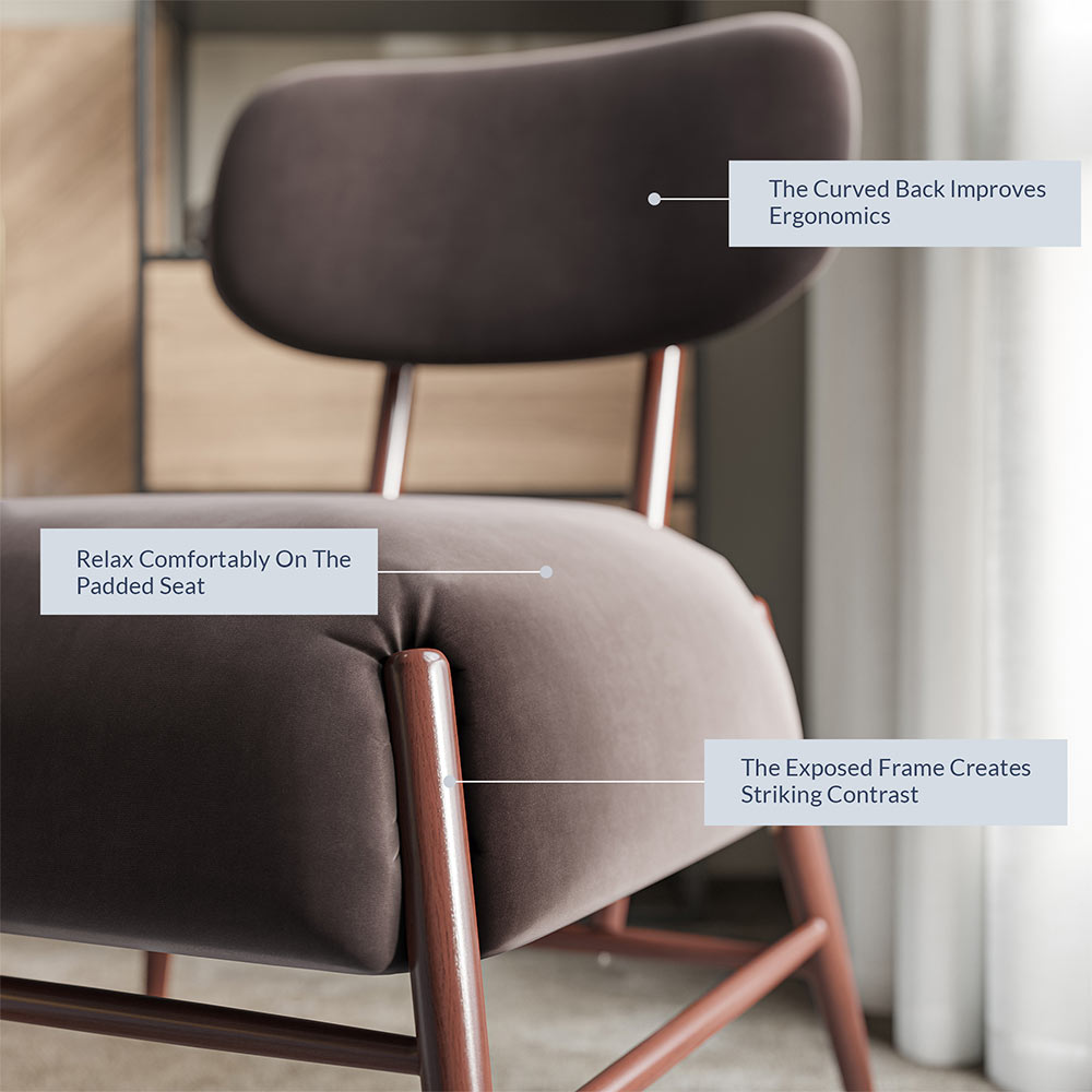 Quinton Mid-Century Modern Armless Velvet Accent Chair