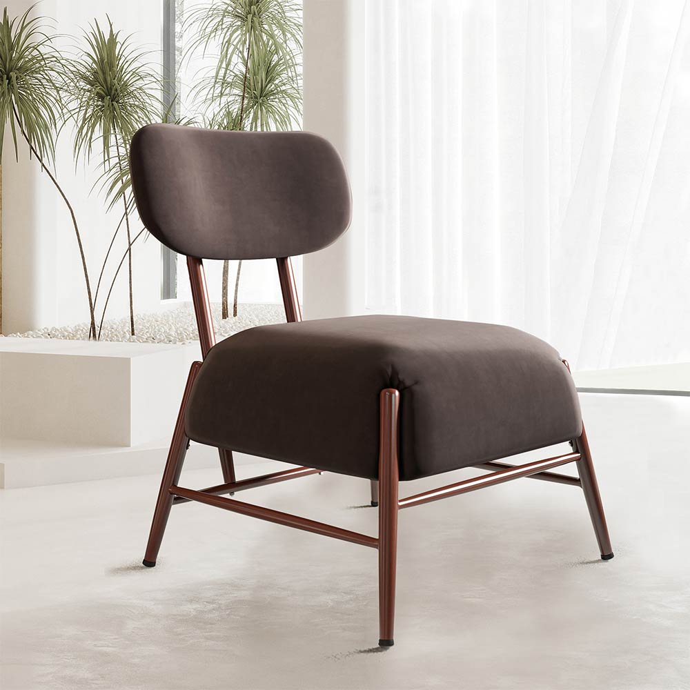 Quinton Mid-Century Modern Armless Velvet Accent Chair