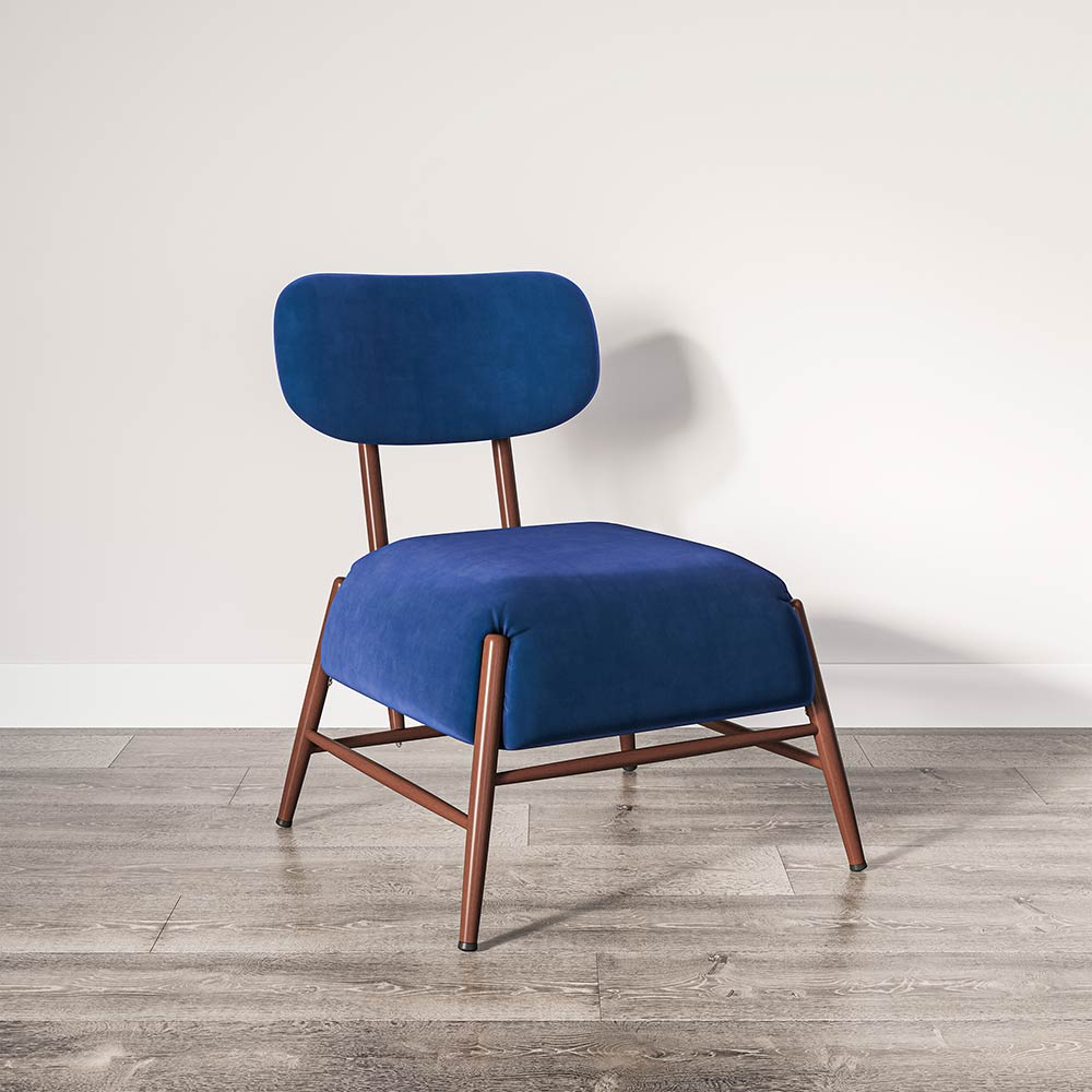 Quinton Mid-Century Modern Armless Velvet Accent Chair