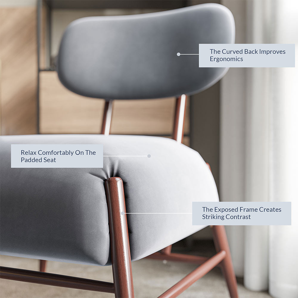 Quinton Mid-Century Modern Armless Velvet Accent Chair