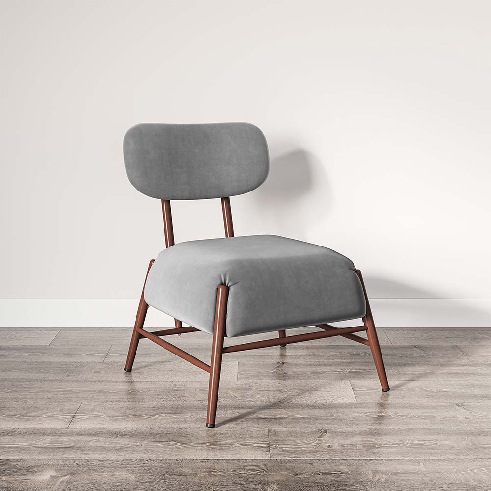 Quinton Mid-Century Modern Armless Velvet Accent Chair