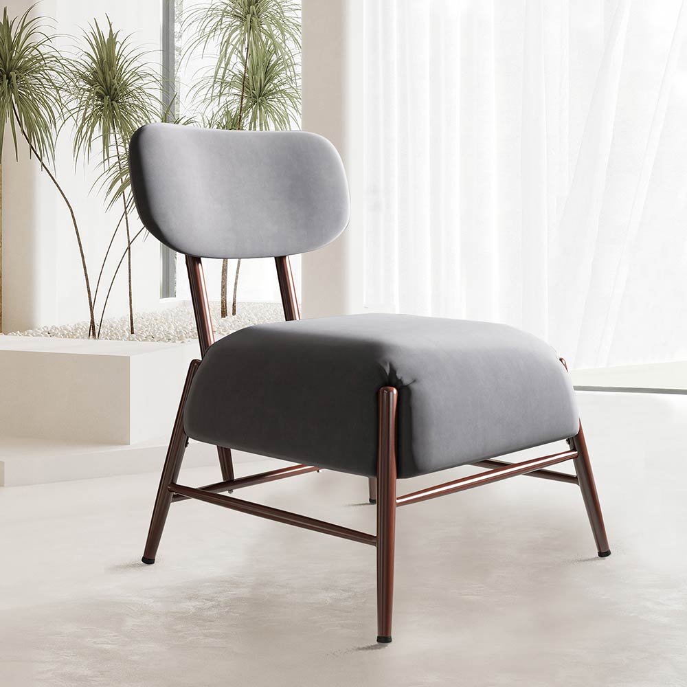 Quinton Mid-Century Modern Armless Velvet Accent Chair