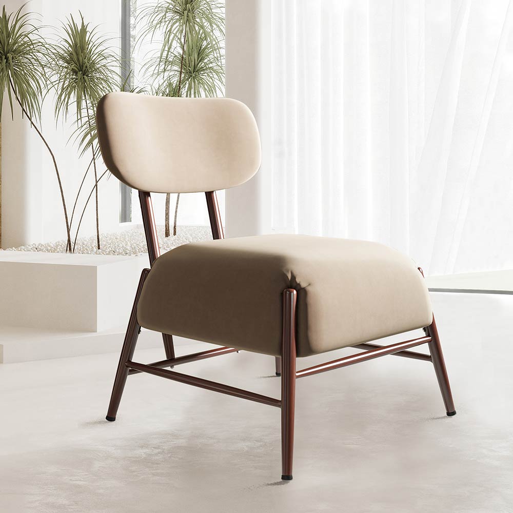 Quinton Mid-Century Modern Armless Velvet Accent Chair