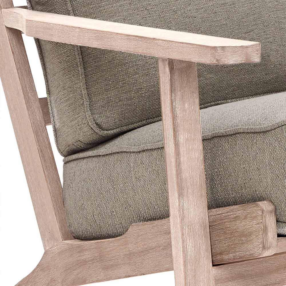 Maximus Wooden Mid-Century Modern Linen Armchair