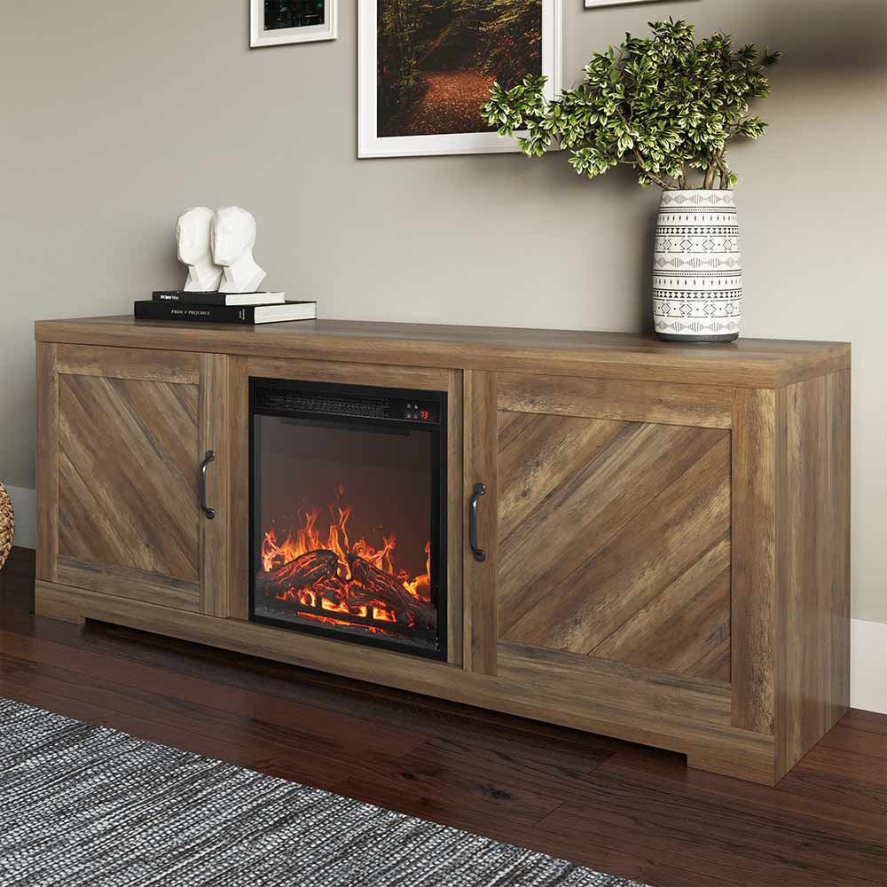 Hilo Low Profile Fireplace TV Stand for 65+ Inch TV