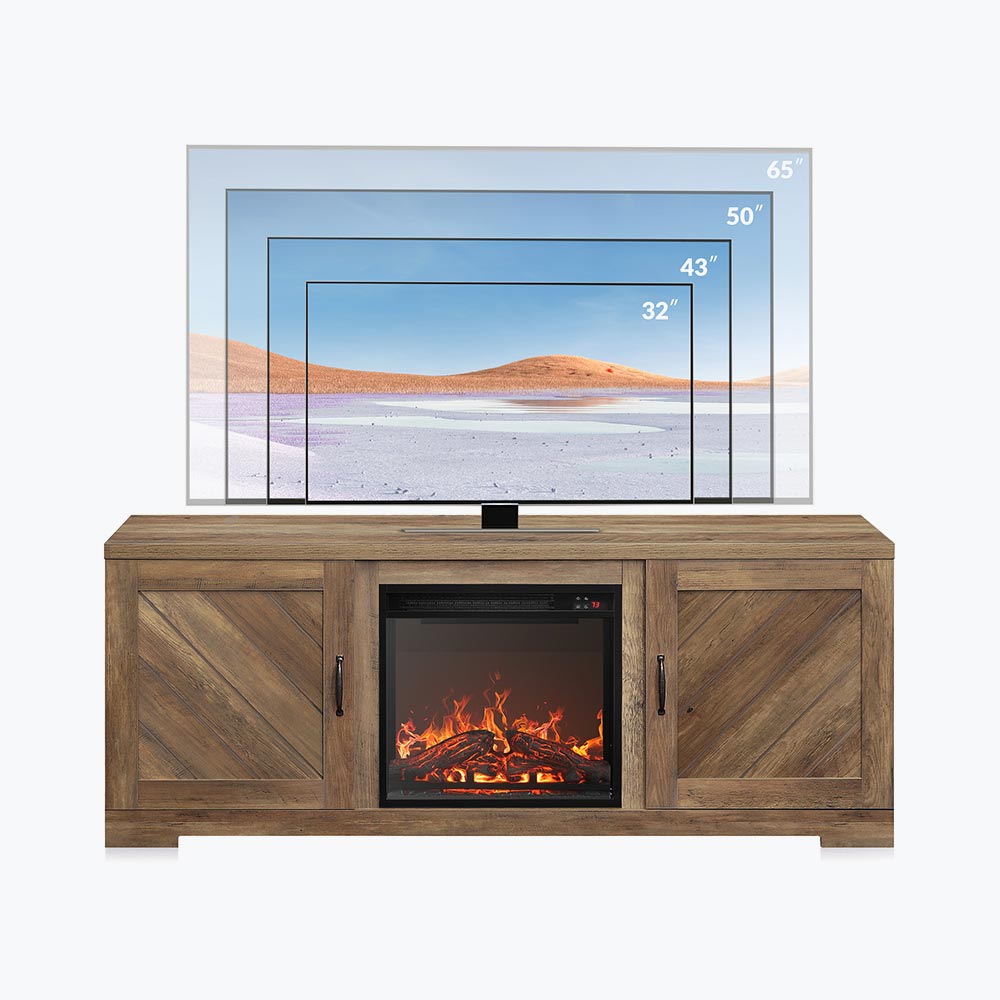 Hilo Low Profile Fireplace TV Stand for 65+ Inch TV