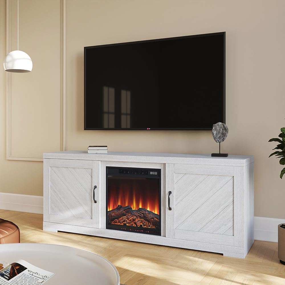 Hilo Low Profile Fireplace TV Stand for 65+ Inch TV