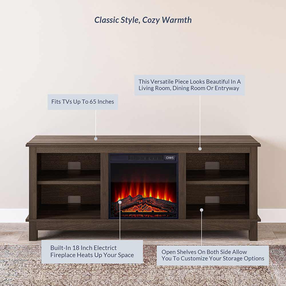 Charmant Modern Fireplace TV Stand for 65+ Inch TV