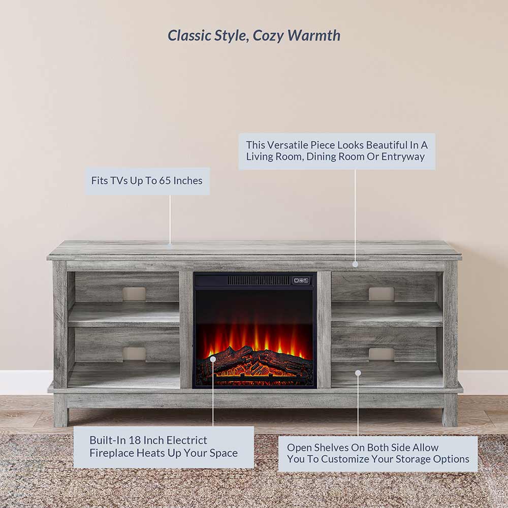 Charmant Modern Fireplace TV Stand for 65+ Inch TV