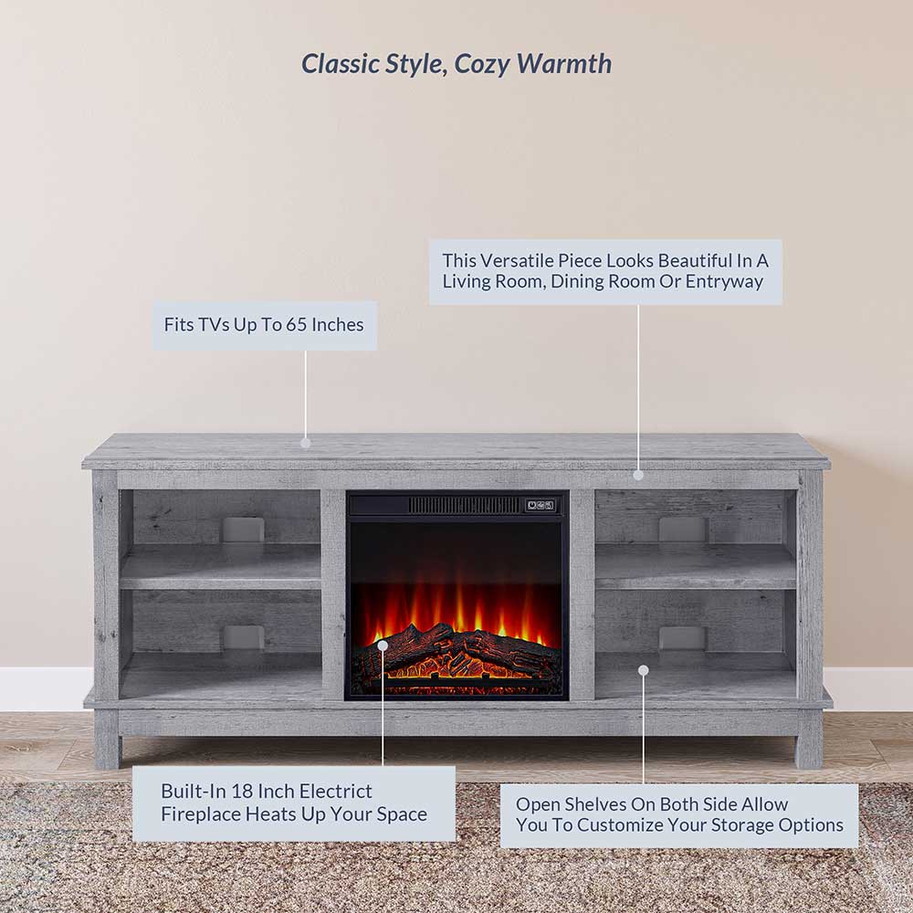 Charmant Modern Fireplace TV Stand for 65+ Inch TV