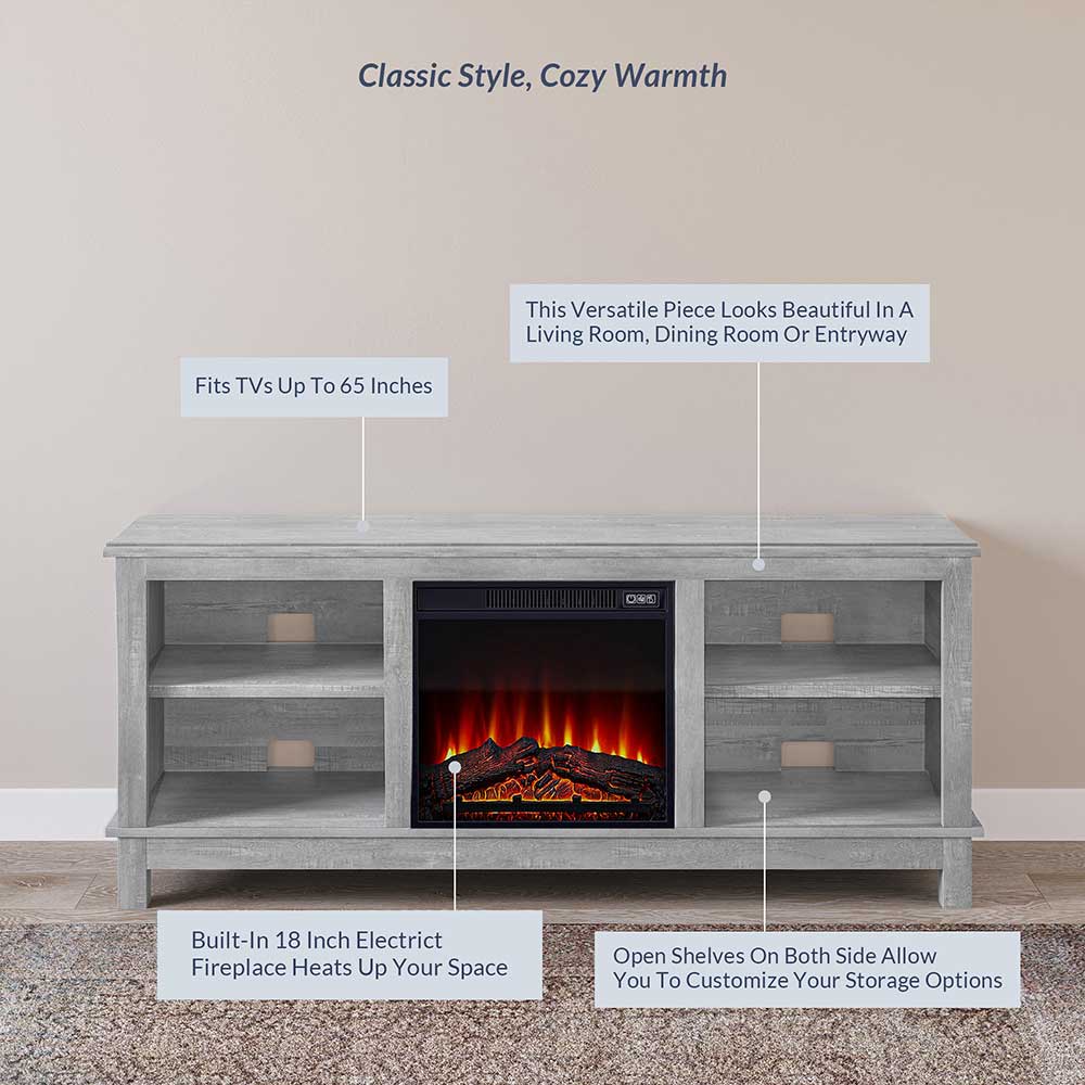 Charmant Modern Fireplace TV Stand for 65+ Inch TV