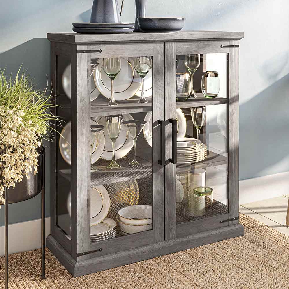Ashford 32'' Solid Wood Sideboard with Glass Doors