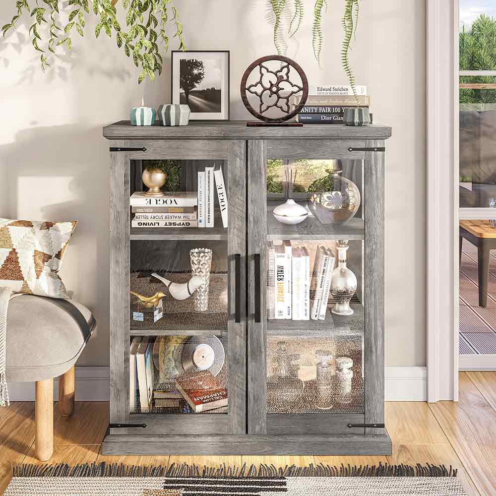 Ashford 32'' Solid Wood Sideboard with Glass Doors