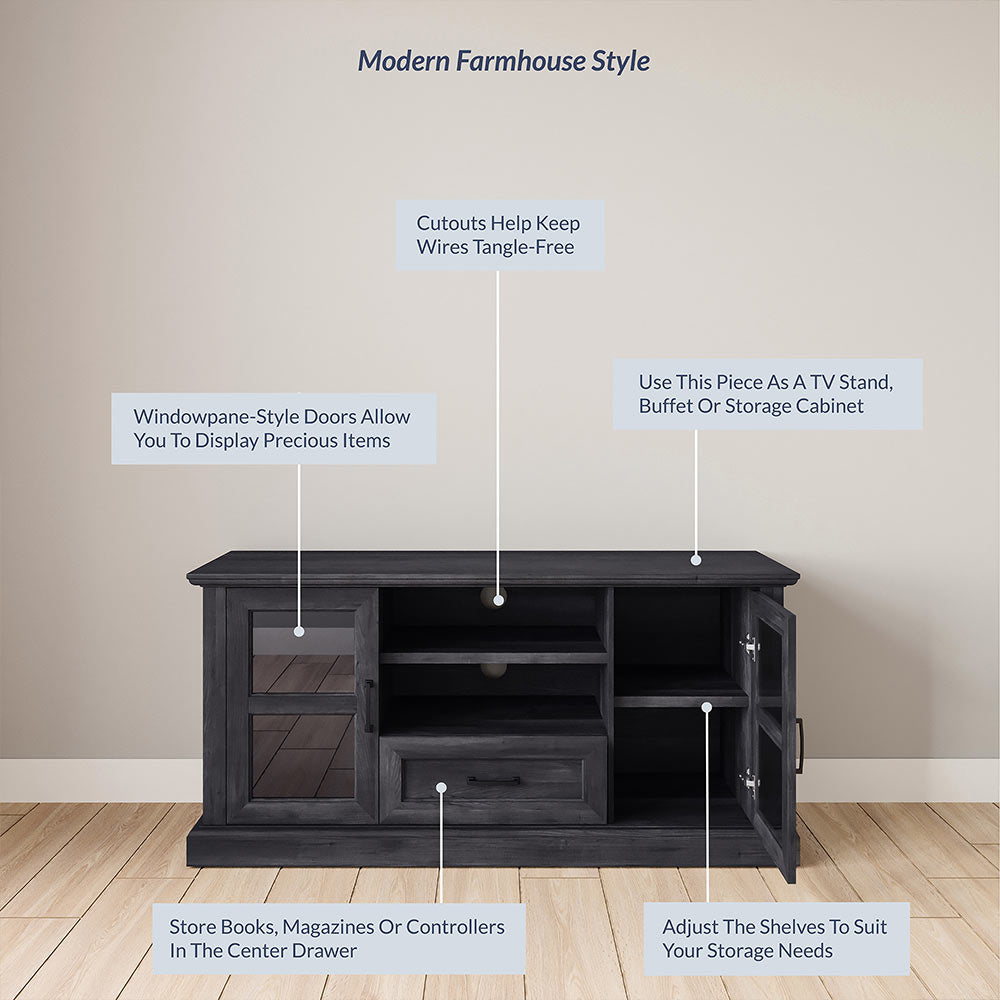 Trussati Modern Farmhouse TV Stand for TVs up to 70″