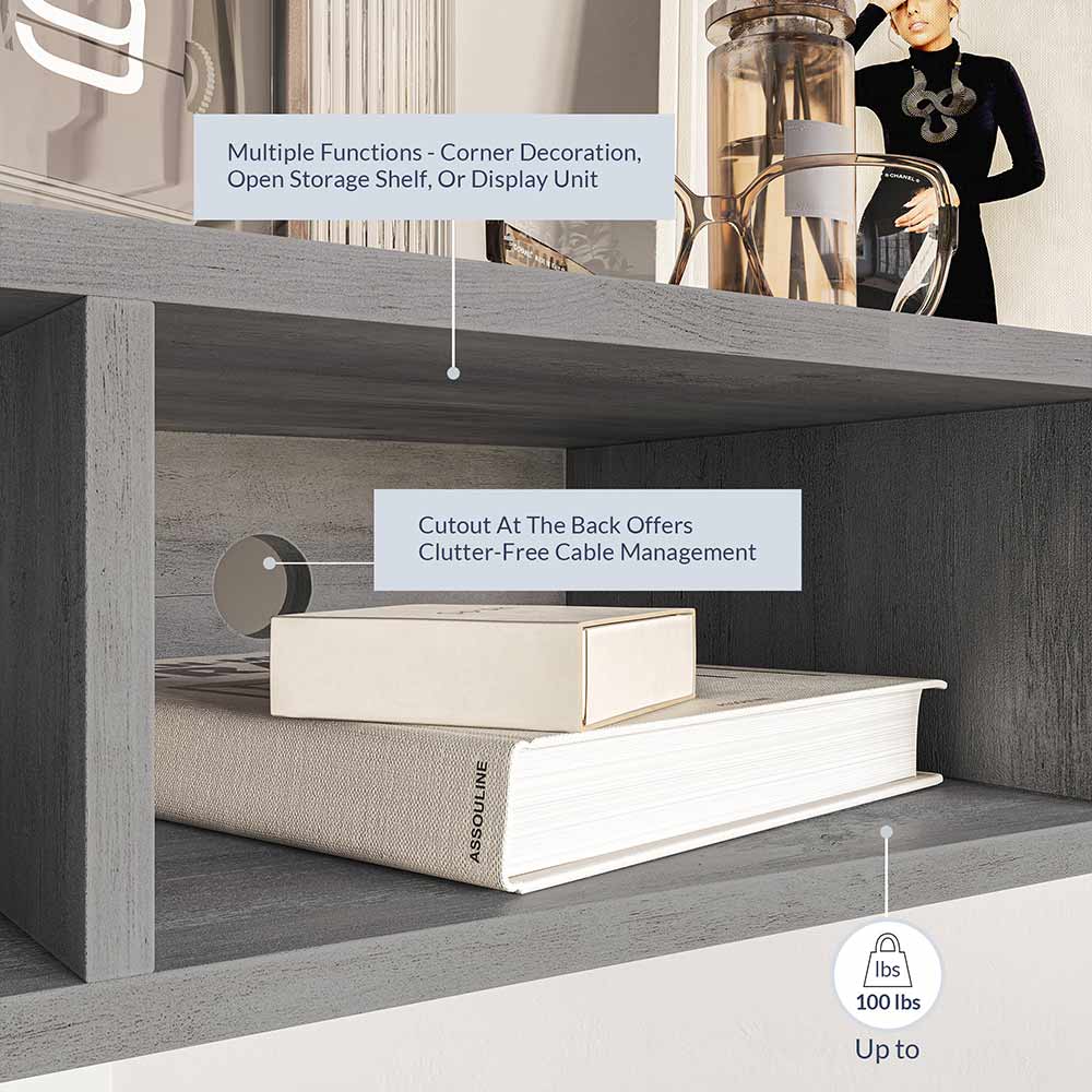 Floating corner tv stand online