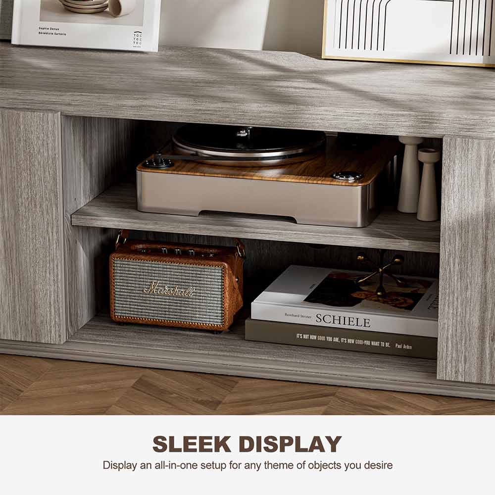 Modern Low Profile Wood TV Stand for 75 inch TVs
