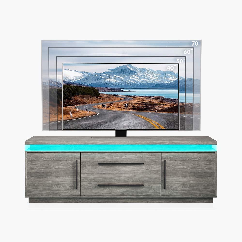 Entertainment 67" TV Stand with LED Lights