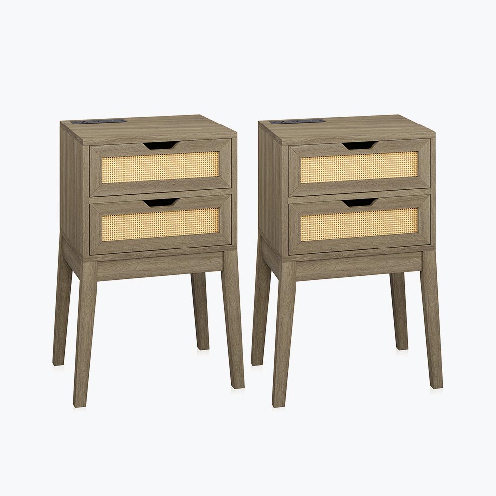 Carl End Table with 2 Drawers