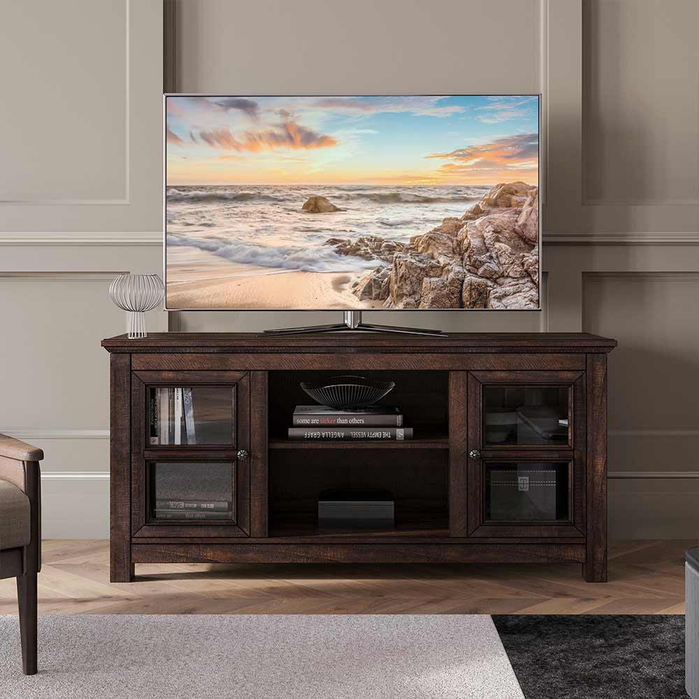 Kenton Low Profile Fireplace TV Stand for 65+ Inch TV