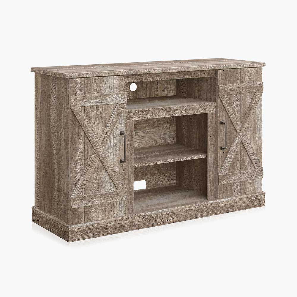 Veropeso Low Profile Farmhouse TV Stand for 50+ Inch TV