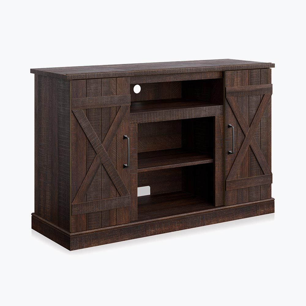 Veropeso Low Profile Farmhouse TV Stand for 50+ Inch TV