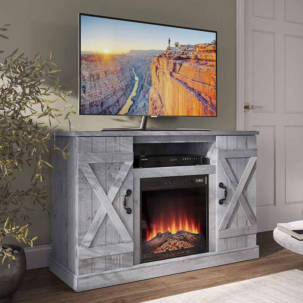 Veropeso Low Profile Farmhouse TV Stand for 50+ Inch TV