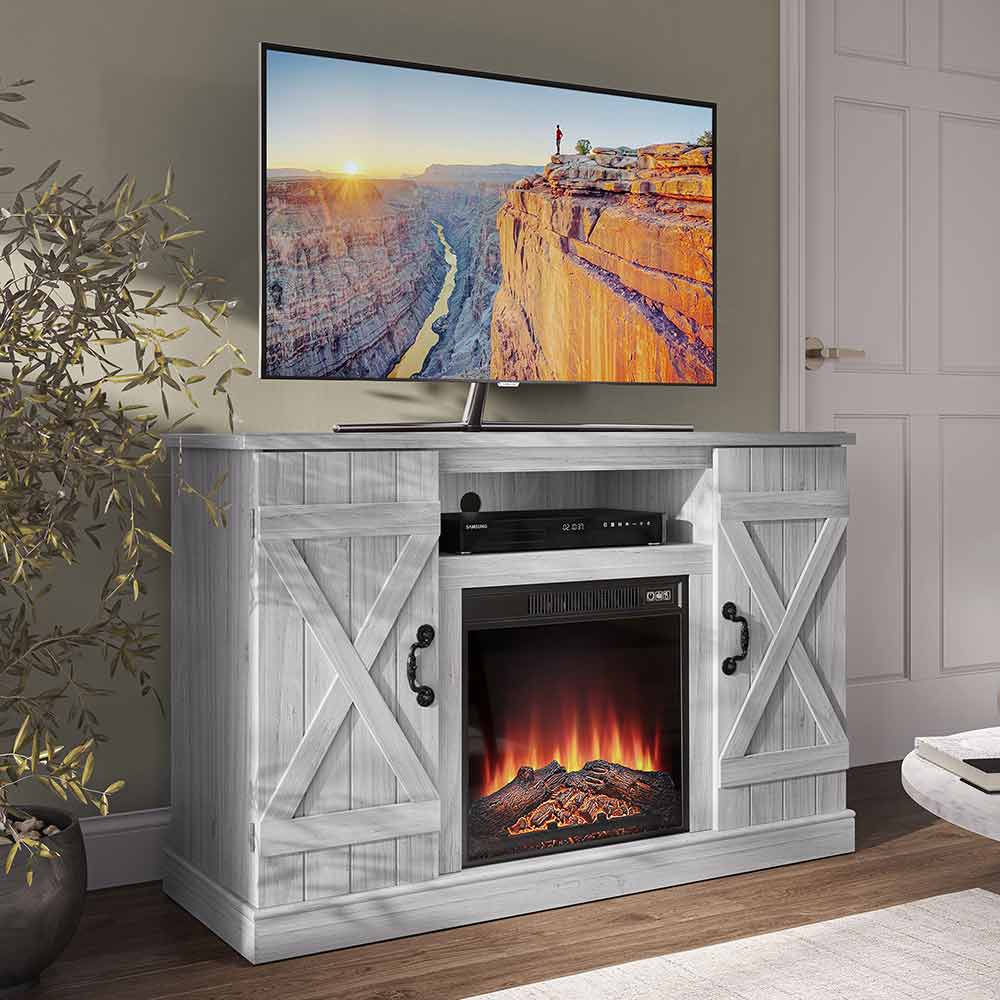 Veropeso Low Profile Farmhouse TV Stand for 50+ Inch TV