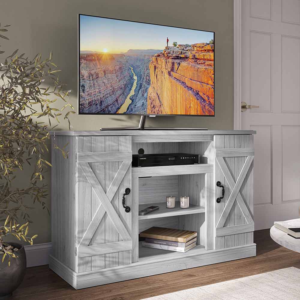 Veropeso Low Profile Farmhouse TV Stand for 50+ Inch TV