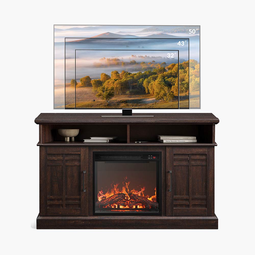 Norrell Farmhouse TV Stand with Fireplace for 50+ Inch TV