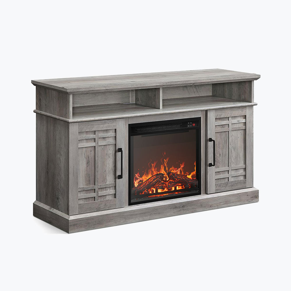 Norrell Farmhouse TV Stand with Fireplace for 50+ Inch TV