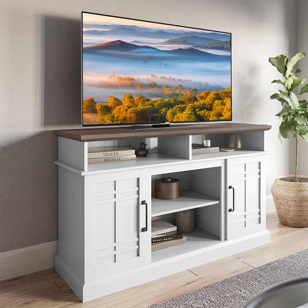 Norrell Farmhouse TV Stand with Fireplace for 50+ Inch TV