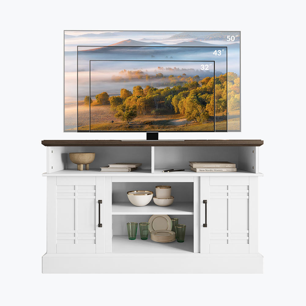 Norrell Farmhouse TV Stand with Fireplace for 50+ Inch TV