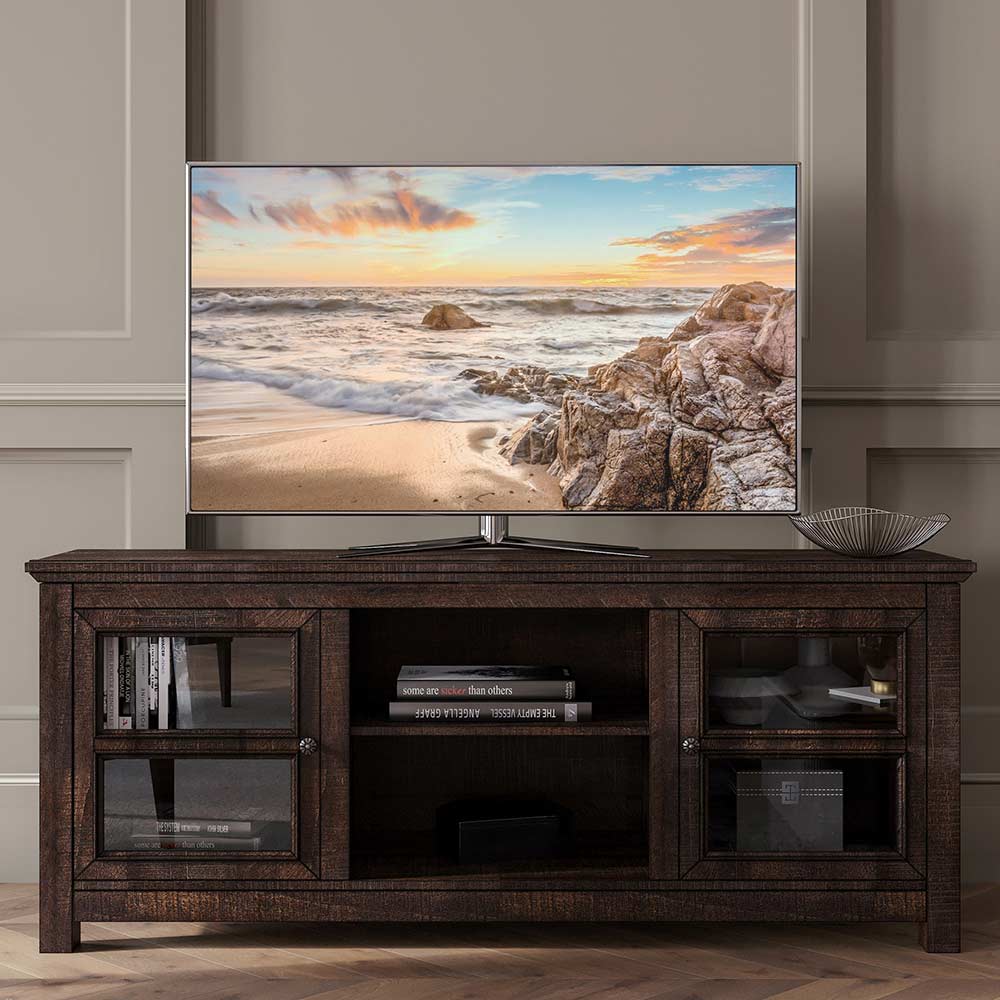 Kenton Low Profile Fireplace TV Stand for 65+ Inch TV