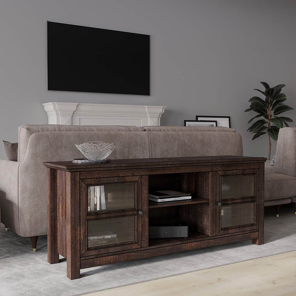 Kenton Low Profile Fireplace TV Stand for 65+ Inch TV