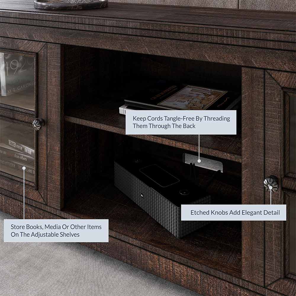 Kenton Low Profile Fireplace TV Stand for 65+ Inch TV