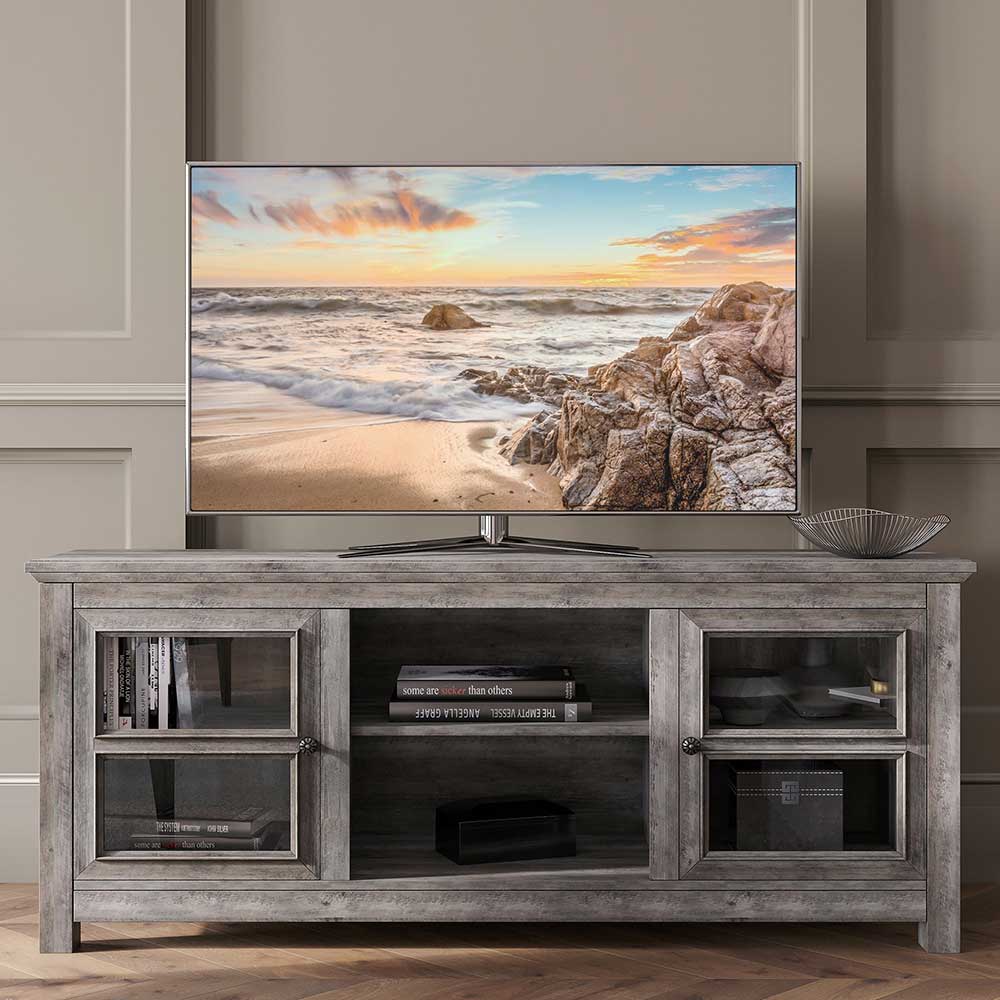 Kenton Low Profile Fireplace TV Stand for 65+ Inch TV