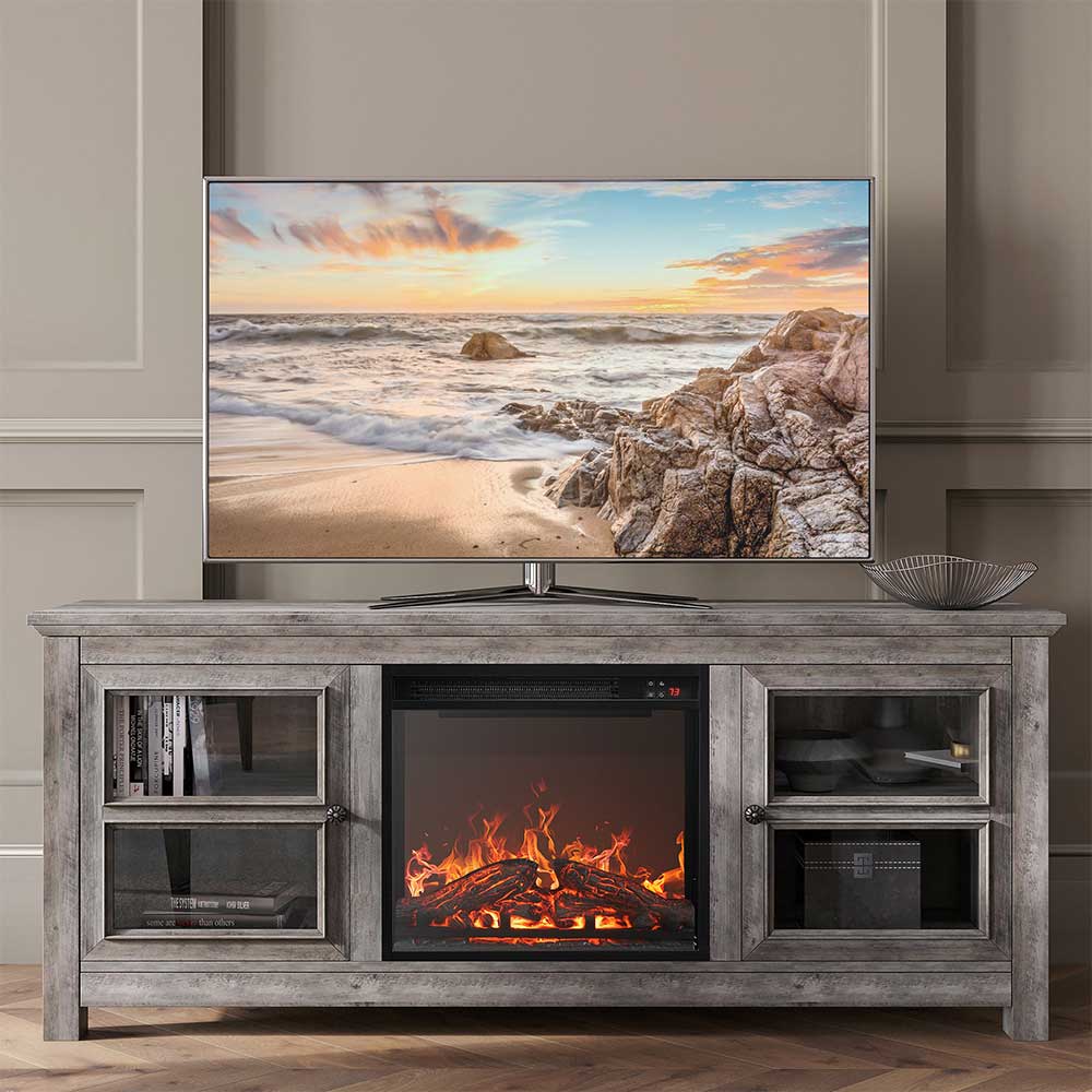 Kenton Low Profile Fireplace TV Stand for 65+ Inch TV