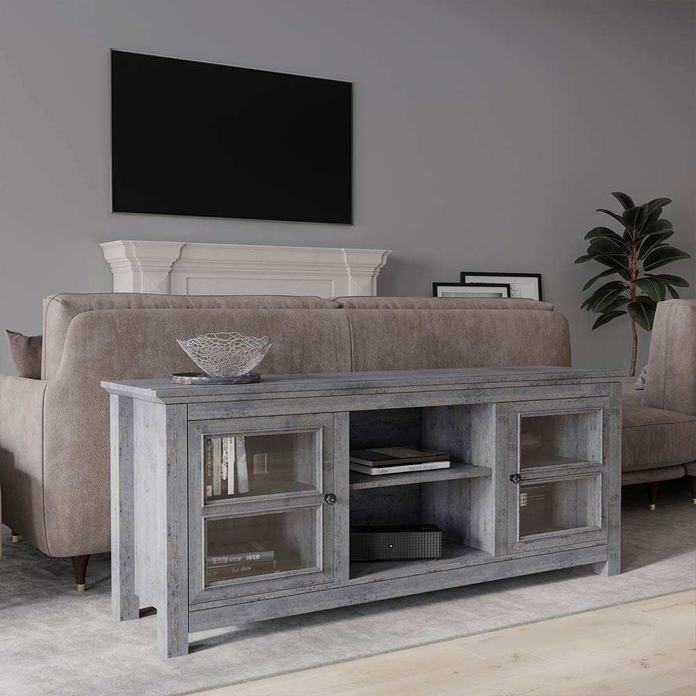 Kenton Low Profile Fireplace TV Stand for 65+ Inch TV