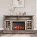 Astorga 58" Glass Door Modern Farmhouse Fireplace TV Stand
