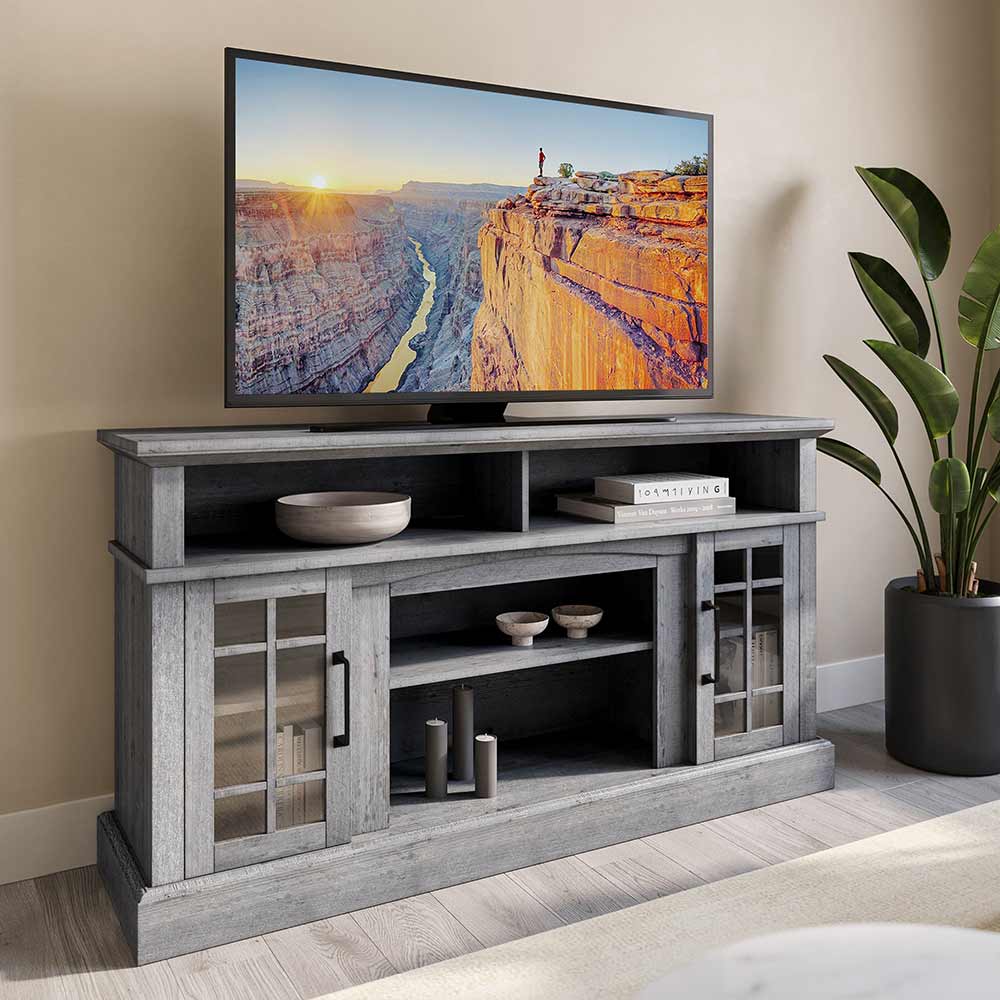 Astorga Modern TV Stand with Fireplace for 65+ Inch TV