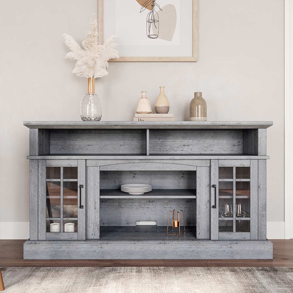 Astorga Modern TV Stand with Fireplace for 65+ Inch TV