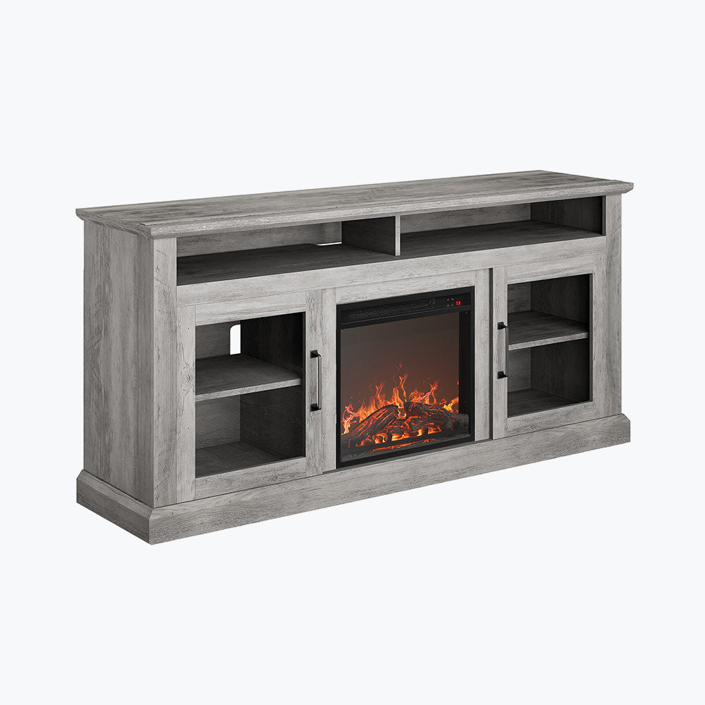 Cayman Farmhouse Fireplace TV Stand for TVs up to 65″